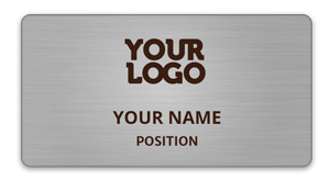 Silver metal name badge